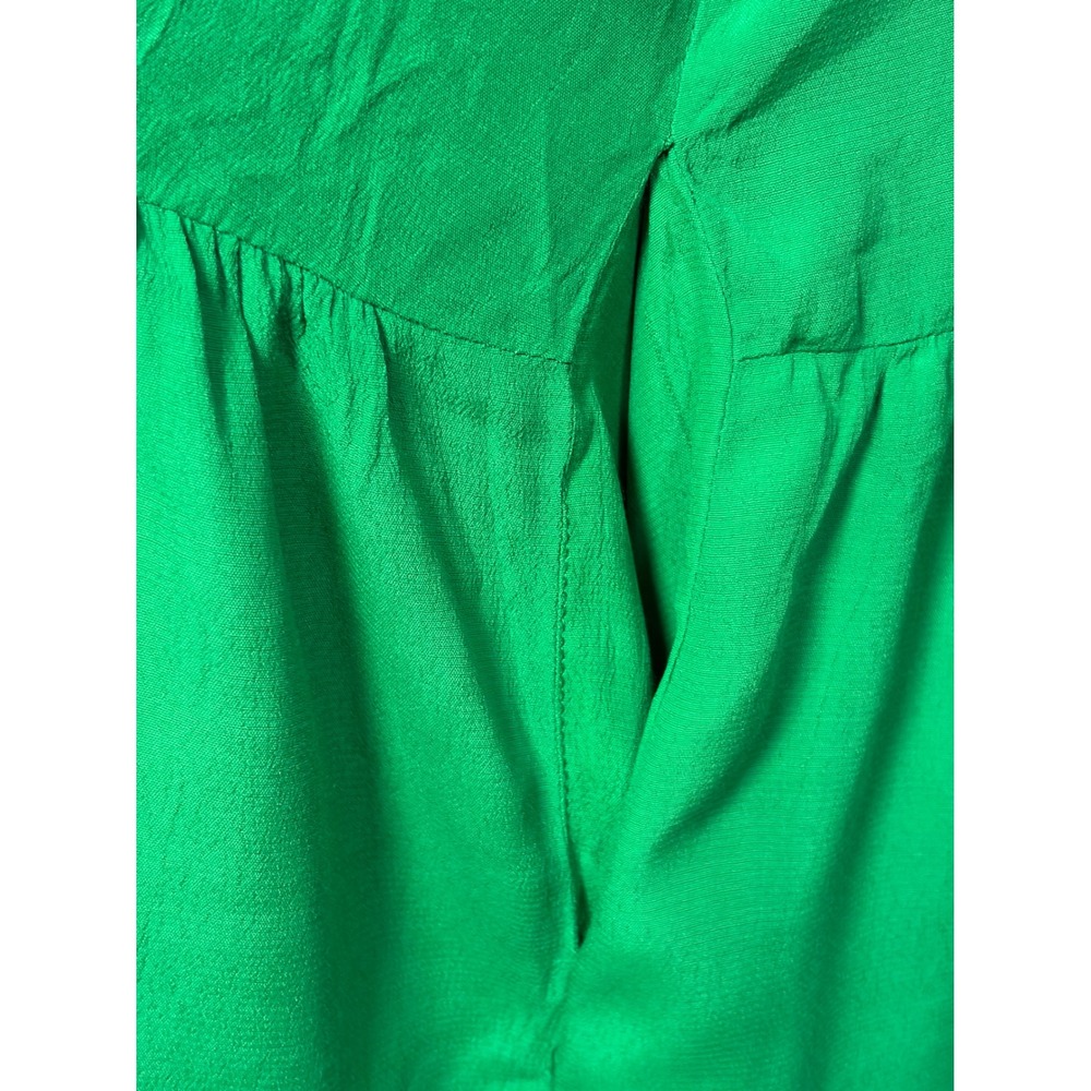 Maeve Anthropologie Green Pintuck Drop Waist Mini Dress Pockets Size 10 NEW - Picture 7 of 12
